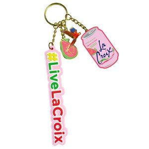 New! LaCroix Guava Sao Paulo Enamel Keychain with Charms